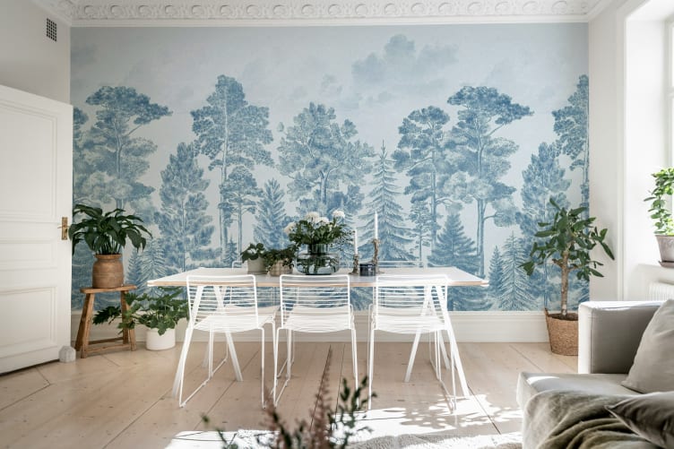 Rebel Walls R20443 Pops Scandinavian Bellewood Vintage Blue - mural w las