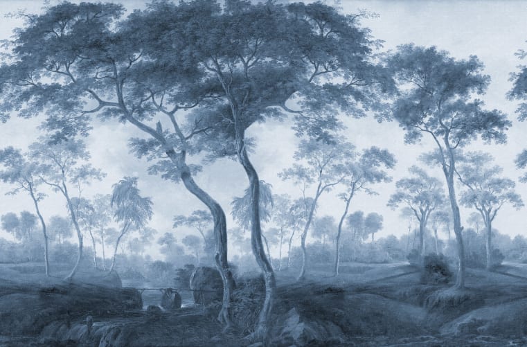 Rebel Walls R20444 Pops The Green Forest Vintage Blue - mural w las