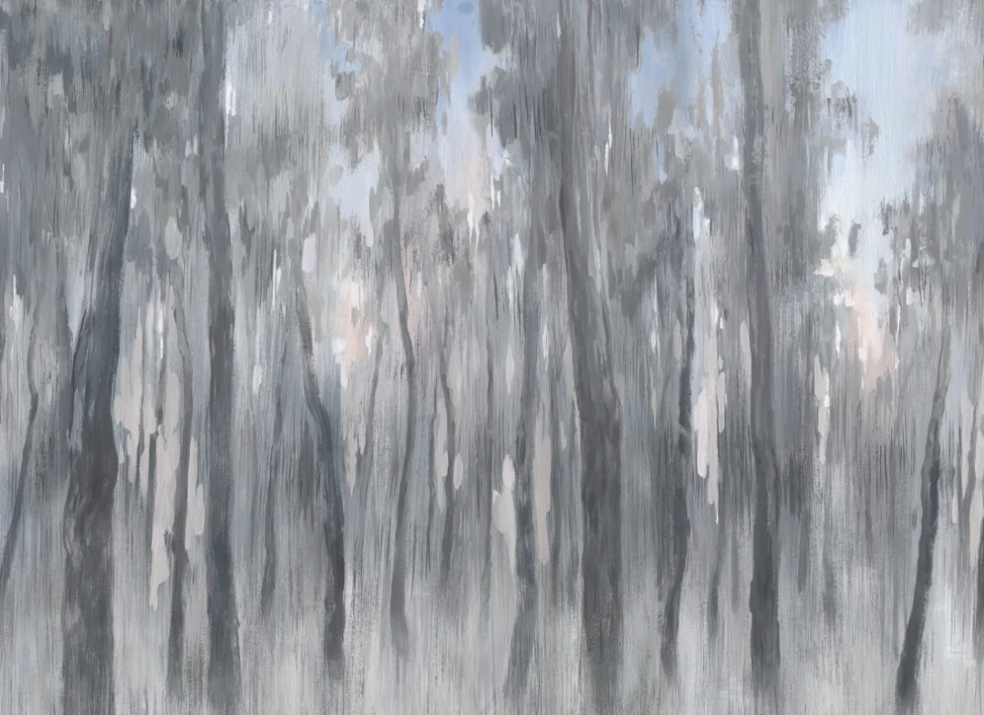 Rebel Walls R20452 Pops Morning Forest Gray - mural w malarski las