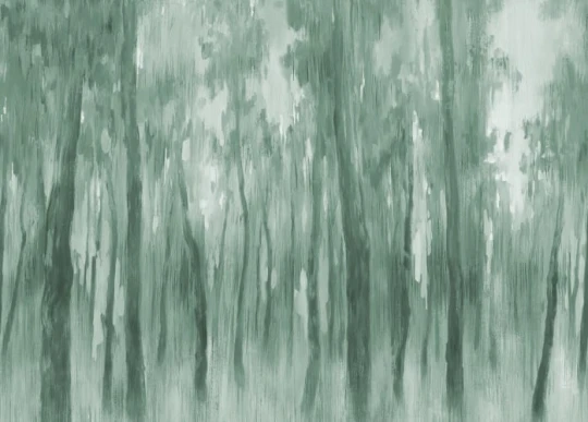 Rebel Walls R20453 Pops Morning Forest Green - mural w malarski las