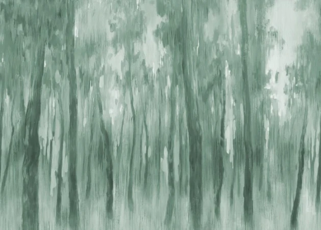 Rebel Walls R20453 Pops Morning Forest Green - mural w malarski las