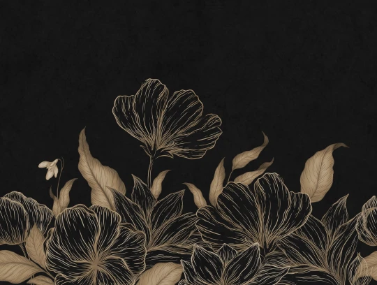 Rebel Walls R20464 Pops Floral Fantasy Black - mural w kwiaty