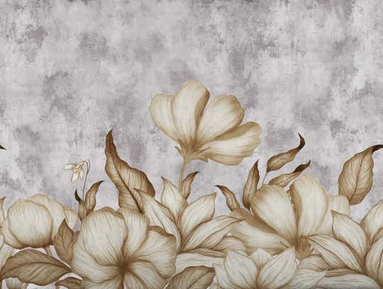 Rebel Walls R20465 Pops Floral Fantasy Gray - mural w kwiaty