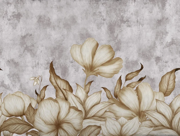 Rebel Walls R20465 Pops Floral Fantasy Gray - mural w kwiaty