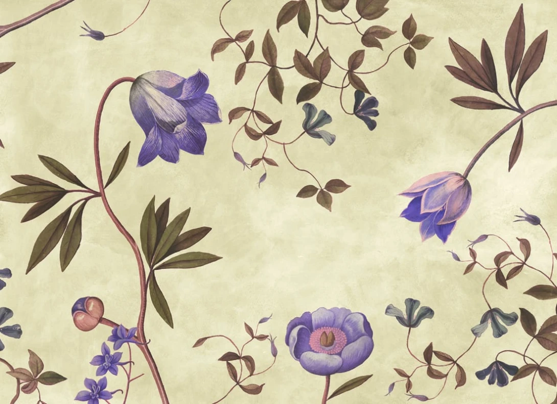 Rebel Walls R20469 Pops Romantic Garden Lilac - mural w kwiaty