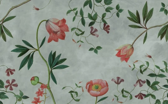 Rebel Walls R20472 Pops Romantic Garden Sky Blue - mural w kwiaty