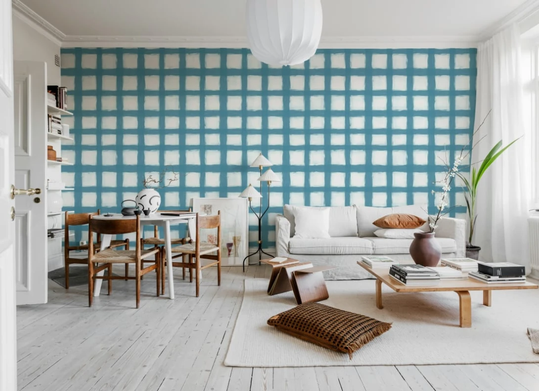 Rebel Walls R20671 Pops Painted Square Blue - mural w kratkę