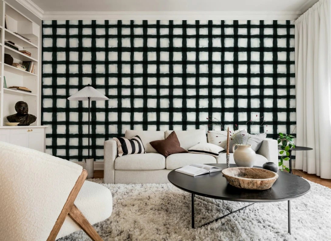 Rebel Walls R20672 Pops Painted Square Black & White - mural w kratkę