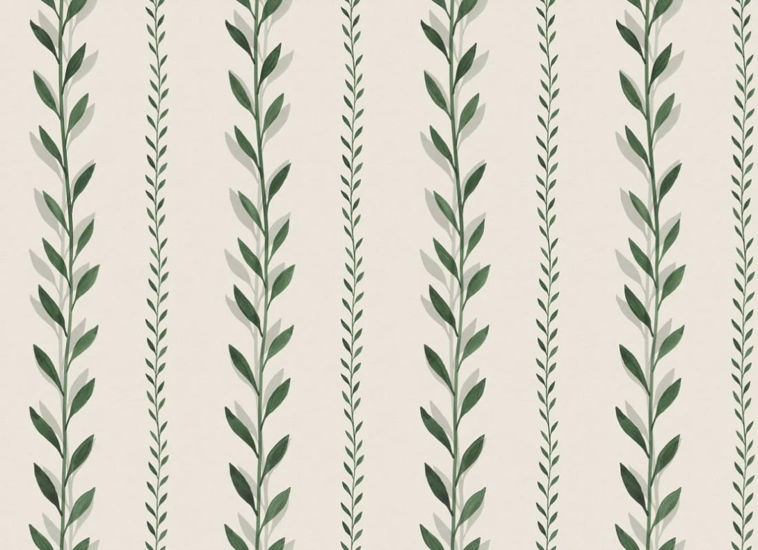 Rebel Walls R20700 Pops Bayleaf Stripe Green - mural w pasy z liści