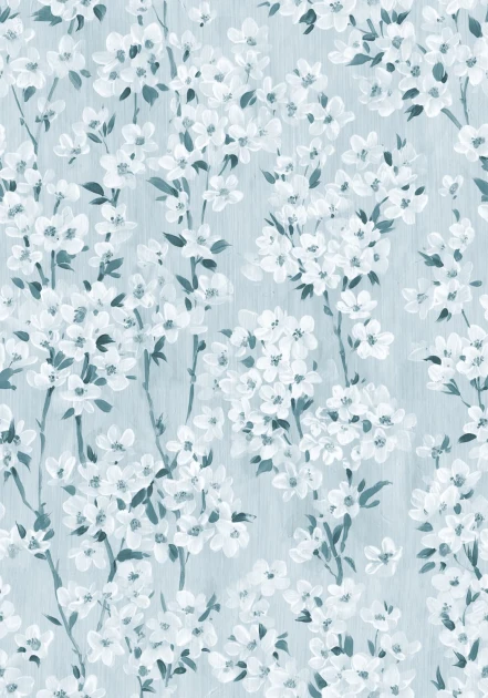 Rebel Walls R20822 Pops Cherry Blossom Tree Blue - mural w kwiaty wiśni