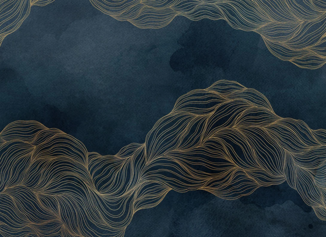 Rebel Walls R20837 Pops Opulence Dots Midnight Blue - mural w organiczne fale