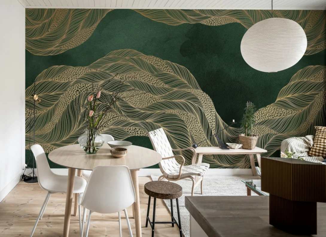Rebel Walls R20839 Pops Opulence Flow Jade - mural w organiczne fale