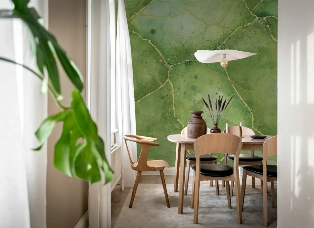 Rebel Walls R20843 Pops Marble Watercolor Green - mural z efektem marmuru