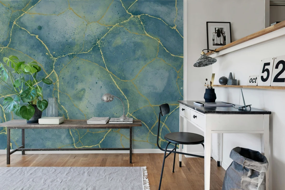 Rebel Walls R20844 Pops Marble Watercolor Blue - mural z efektem marmuru