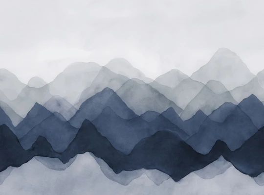 Rebel Walls R20853 Pops Watercolor Mountain Blue - mural w abstrakcyjne góry
