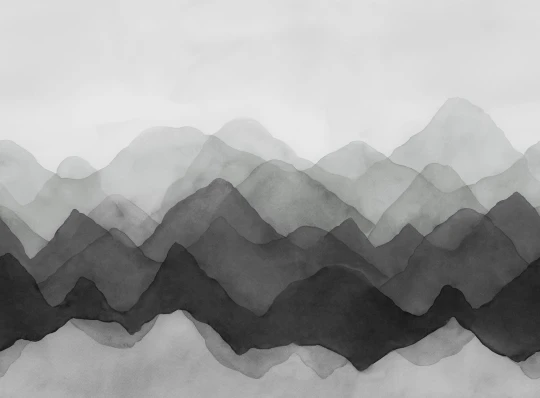 Rebel Walls R20854 Pops Watercolor Mountain Black - mural w abstrakcyjne góry
