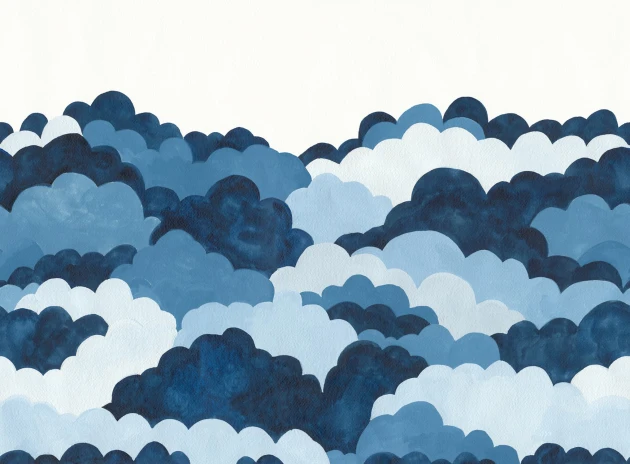 Rebel Walls R20859 Pops Dreamy Clouds Blue - mural dziecięcy w chmury