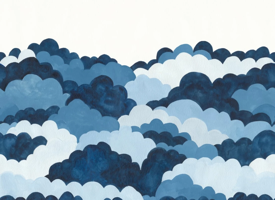 Rebel Walls R20859 Pops Dreamy Clouds Blue - mural dziecięcy w chmury