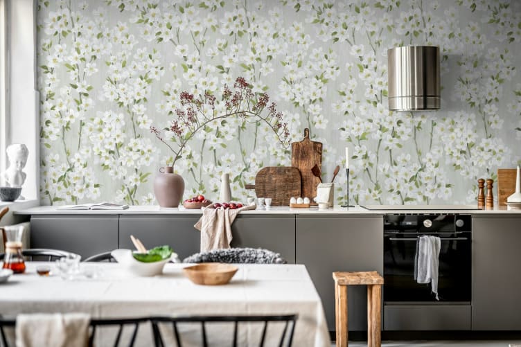 Rebel Walls R20865 Pops Cherry Blossom Tree White - mural w kwiaty wiśni