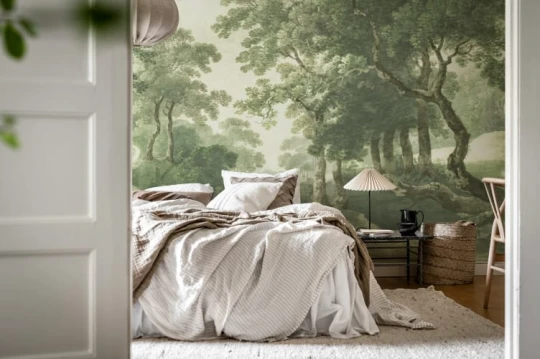 Rebel Walls R20915 Pops The Vintage Grove Spring Green - mural w drzewa