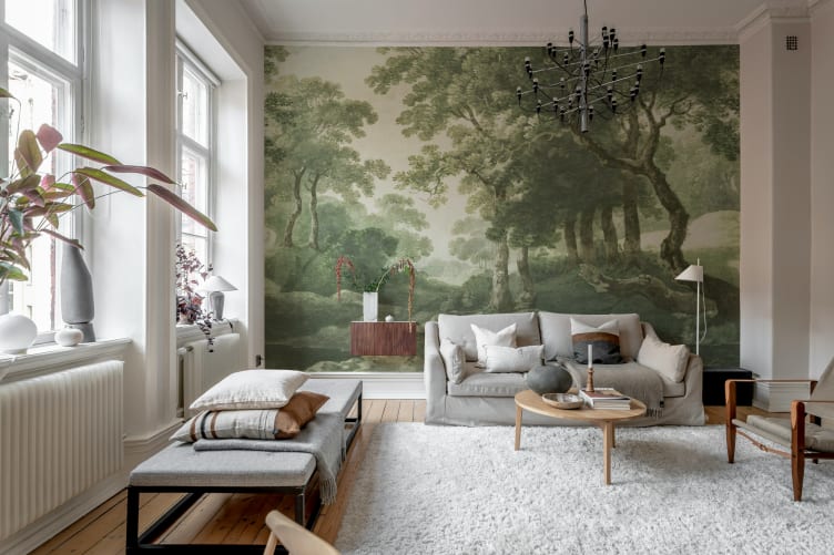 Rebel Walls R20915 Pops The Vintage Grove Spring Green - mural w drzewa