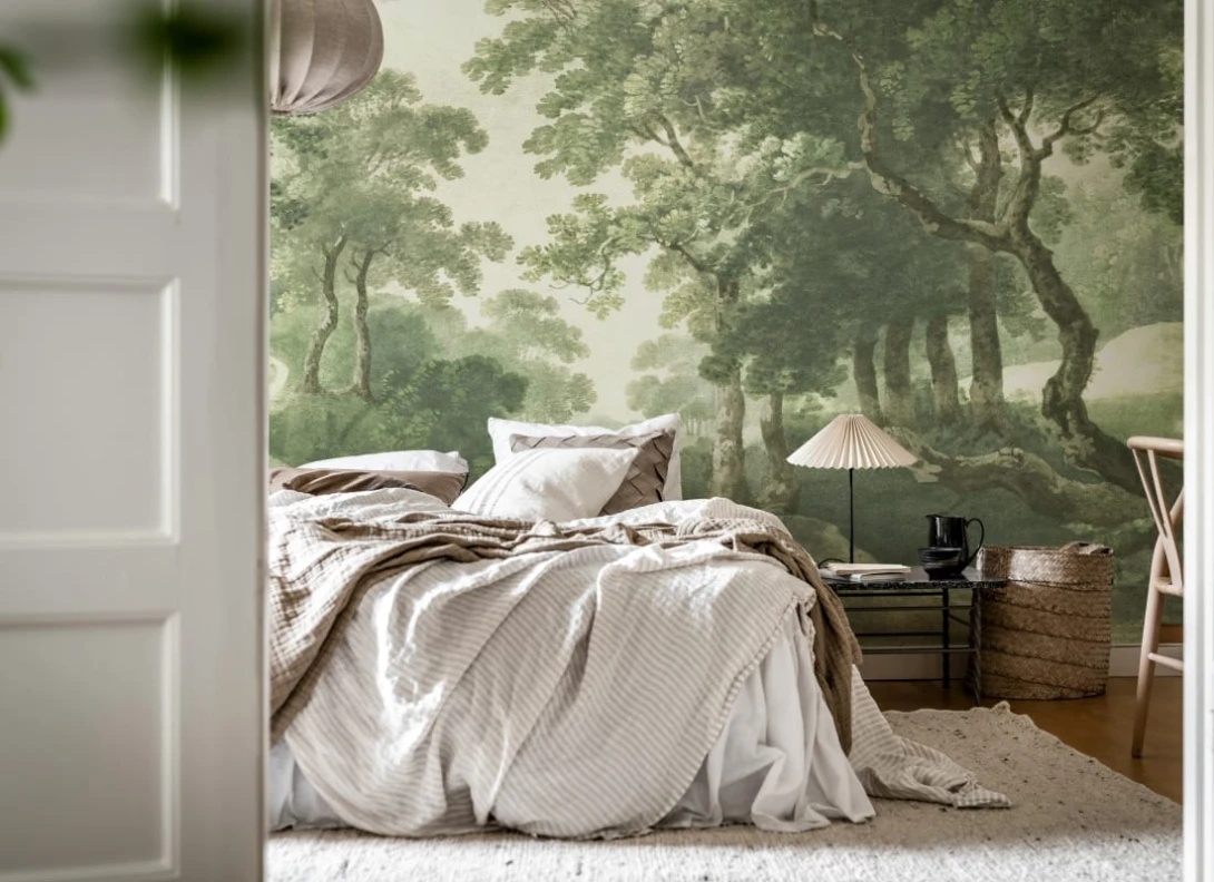 Rebel Walls R20915 Pops The Vintage Grove Spring Green - mural w drzewa