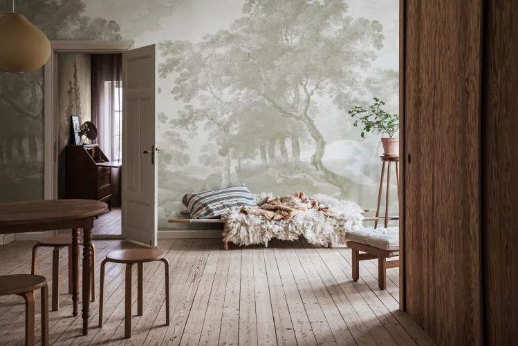 Rebel Walls R20916 Pops The Vintage Grove Beige - mural w drzewa