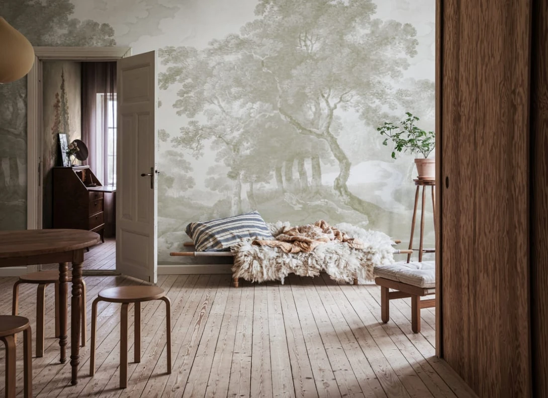 Rebel Walls R20916 Pops The Vintage Grove Beige - mural w drzewa