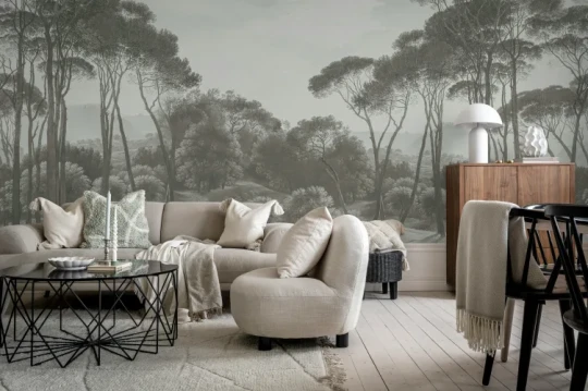 Rebel Walls R20918 Pops Pine Wood Gray - mural w drzewa