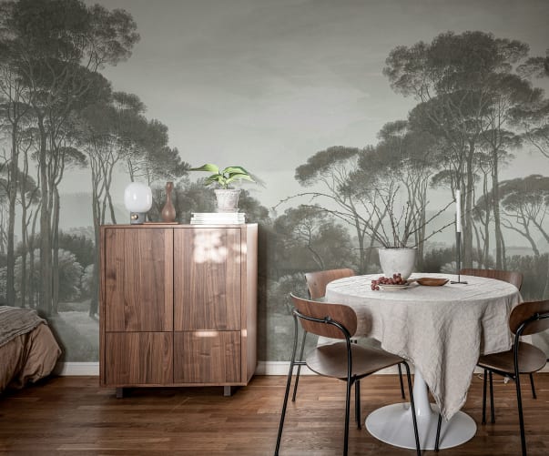 Rebel Walls R20918 Pops Pine Wood Gray - mural w drzewa