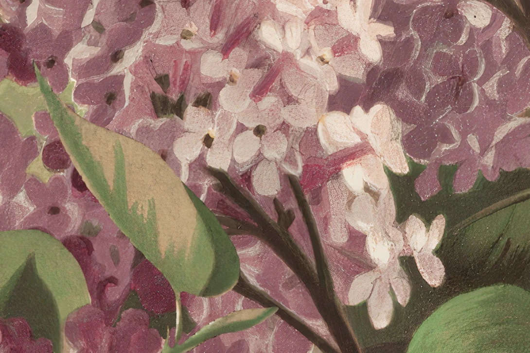 Rebel Walls R20920 Pops Syringa Flowers Black - mural w kwiaty bzu