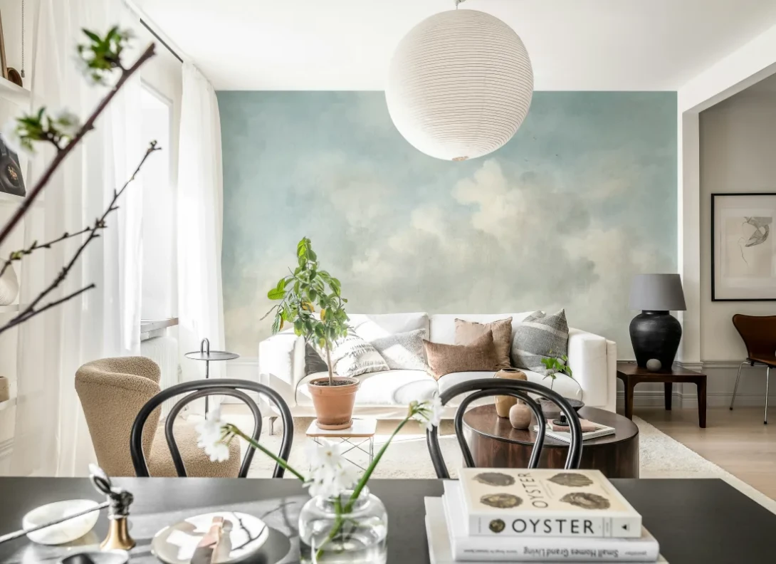 Rebel Walls R20921 Pops Vintage Clouds Blue - mural w chmury