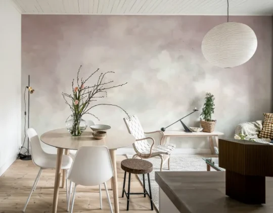 Rebel Walls R20922 Pops Vintage Clouds Pink - mural w chmury
