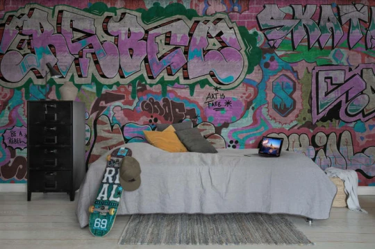 Rebel Walls R21019 Pops Graffiti Pastel - mural w graffiti