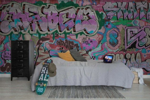 Rebel Walls R21019 Pops Graffiti Pastel - mural w graffiti