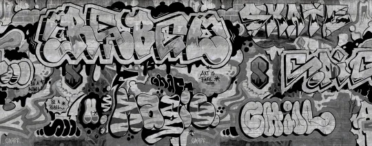 Rebel Walls R21020 Pops Graffiti Black - mural w graffiti