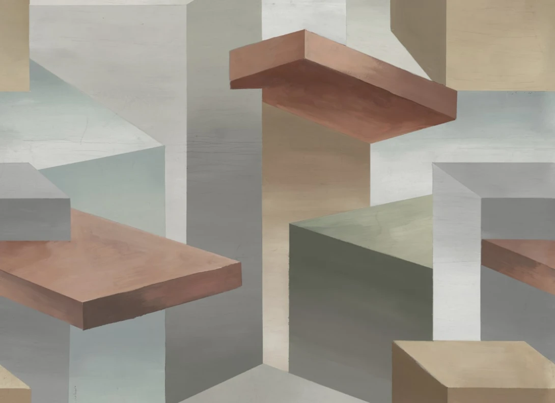 Rebel Walls R21074 Pops Geometrics Beige - mural geometryczny z efektem 3D