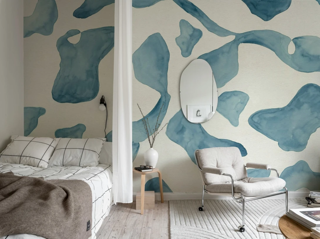 Rebel Walls R21159 Pops Abstract Motifs Blue - mural w abstrakcyjne plamy