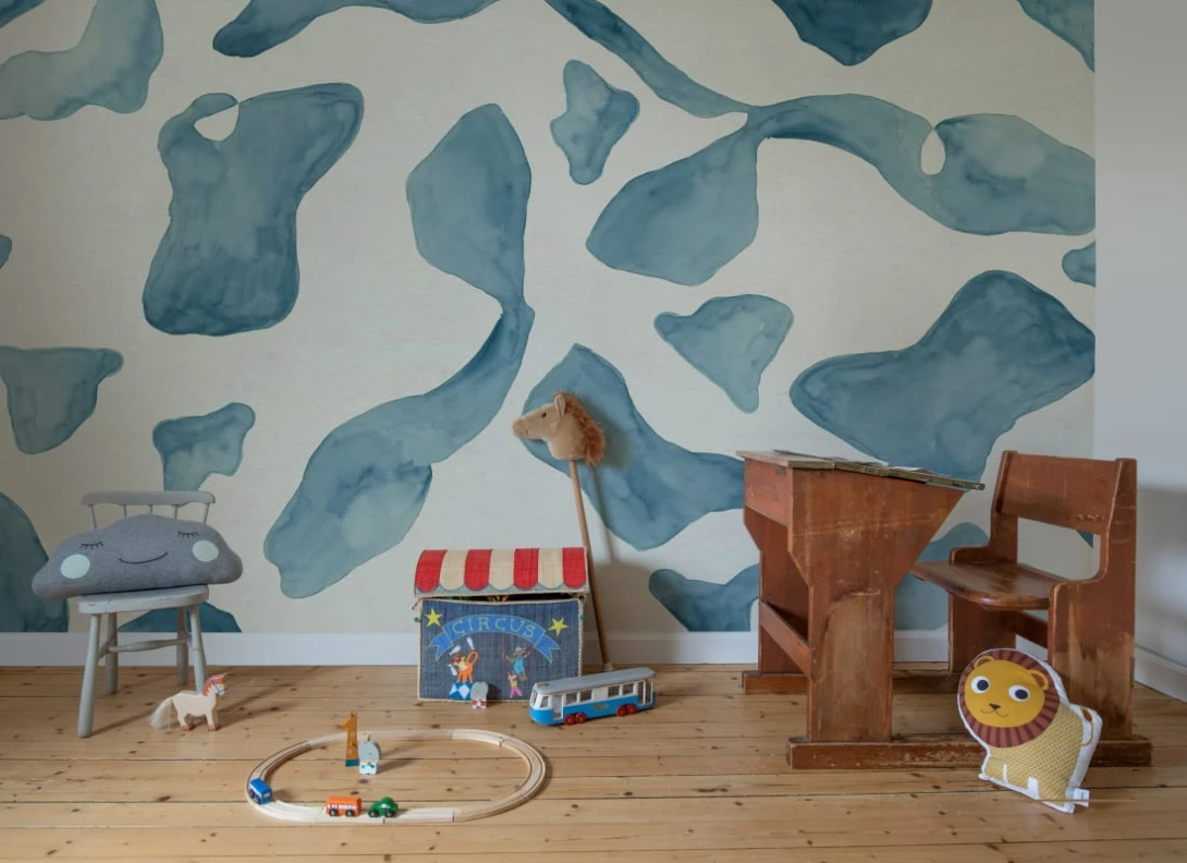 Rebel Walls R21159 Pops Abstract Motifs Blue - mural w abstrakcyjne plamy