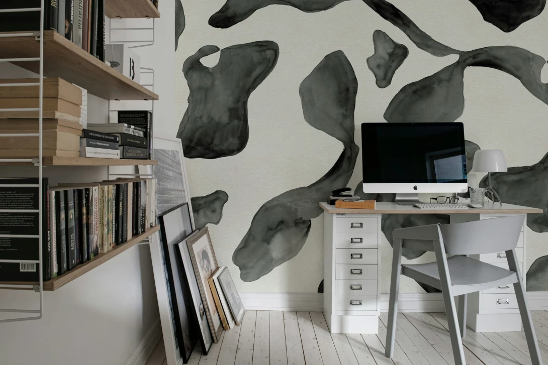 Rebel Walls R21160 Pops Abstract Motifs Black & White - mural w abstrakcyjne plamy