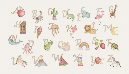 Rebel Walls R21161 Pops Learning ABC English - mural dziecięcy w alfabet