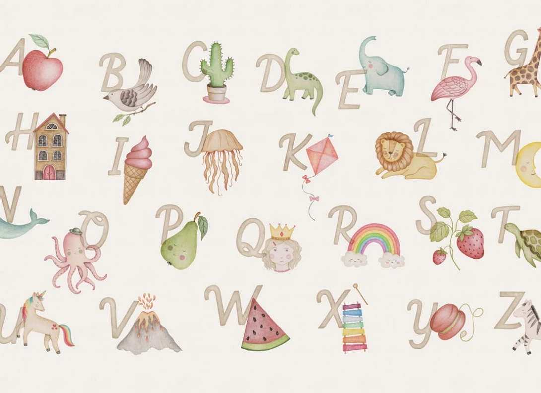 Rebel Walls R21161 Pops Learning ABC English - mural dziecięcy w alfabet