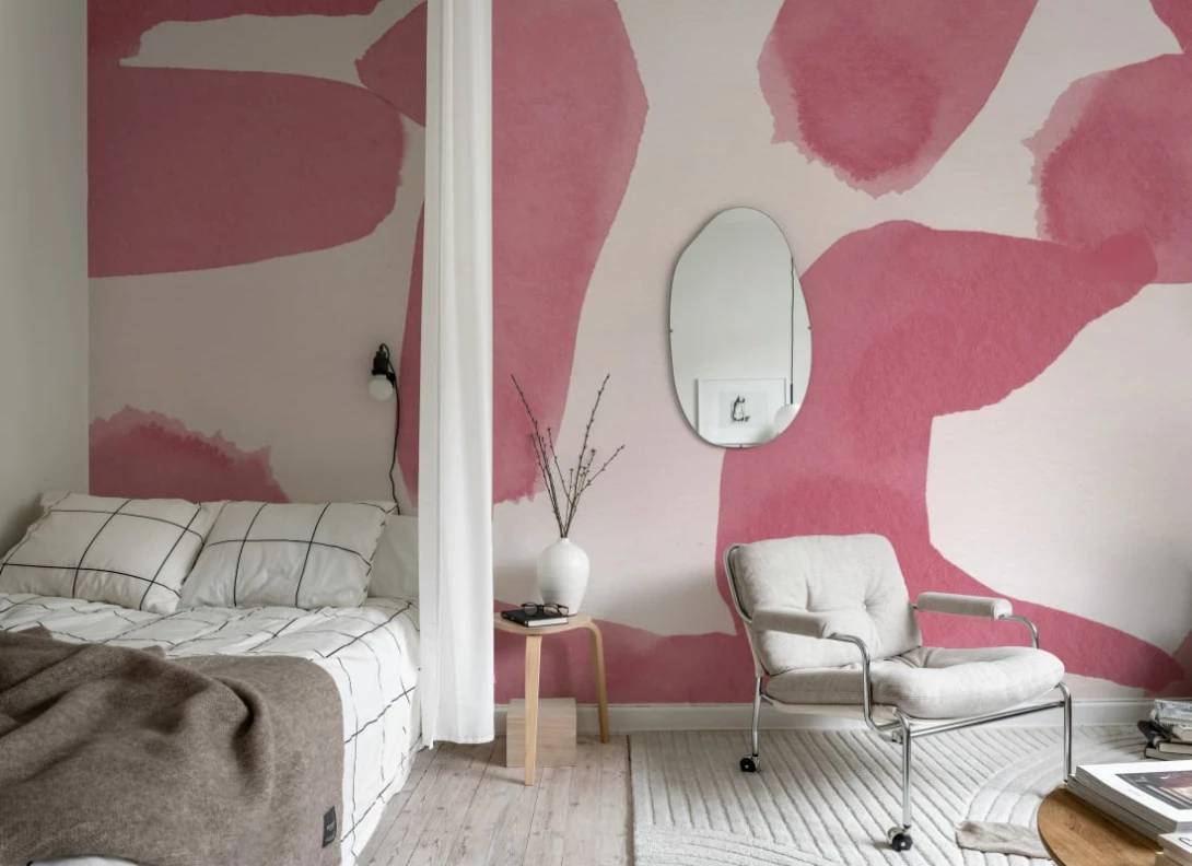 Rebel Walls R21162 Pops Wiggle Shapes Pink - mural w abstrakcyjne plamy