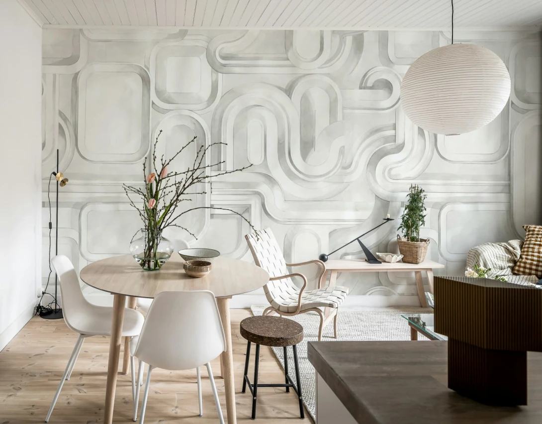 Rebel Walls R21175 Pops Abstract Path Gray - mural abstrakcyjny