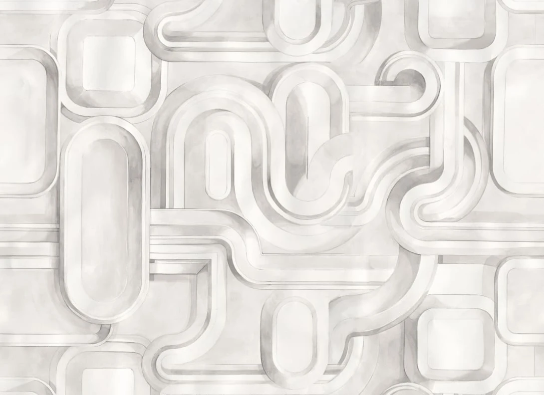 Rebel Walls R21175 Pops Abstract Path Gray - mural abstrakcyjny