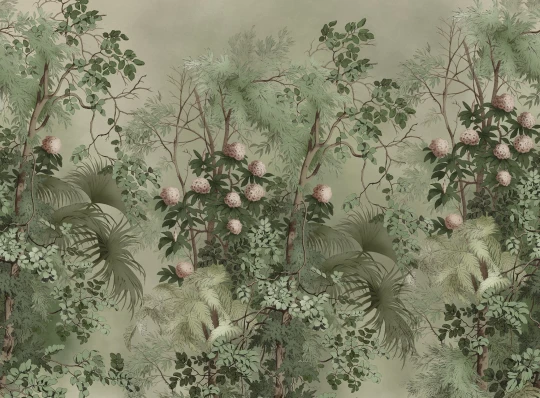 Rebel Walls R21420 Pops Tropical Bush Green - mural w tropikalne rośliny