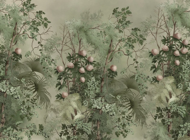 Rebel Walls R21420 Pops Tropical Bush Green - mural w tropikalne rośliny