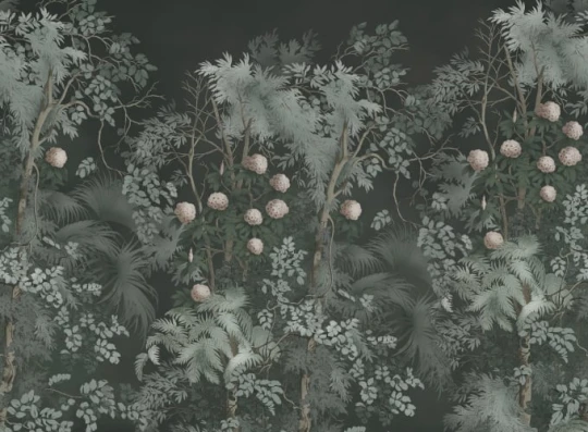 Rebel Walls R21421 Pops Tropical Bush Night - mural w tropikalne rośliny