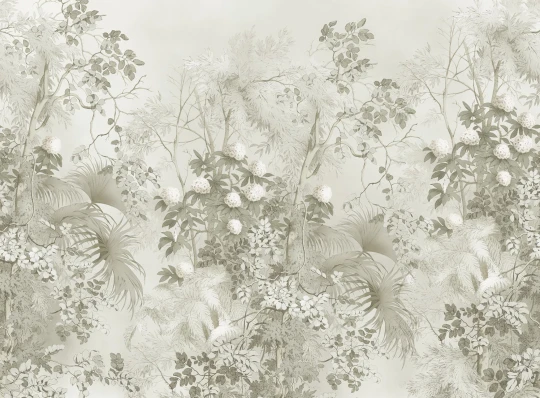Rebel Walls R21422 Pops Tropical Bush Beige - mural w tropikalne rośliny