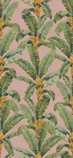 Rebel Walls R21523 Pops Banana Leaf Pink - mural w bananowce